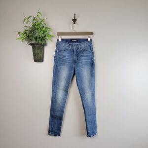 Express 4 S High Rise Legging Medium Blue Wash Skinny Jegging Stretch Jeans